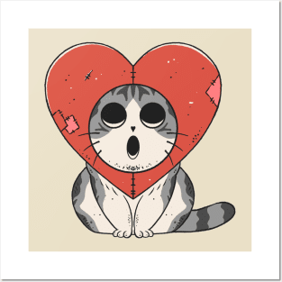 Cat love Posters and Art